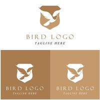 set of creative bird logo with slogan template vector