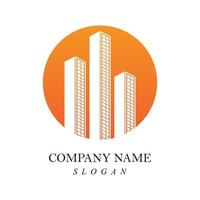 Creative building construction logo design vector