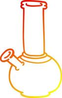 warm gradient line drawing cartoon bong vector