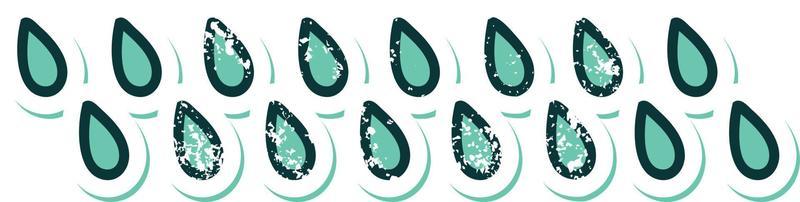 iconic distressed sticker tattoo style image of rain drops