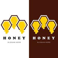 set of creative honey logo with slogan template vector