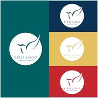 set of creative bird logo with slogan template vector