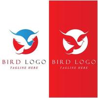 conjunto de logotipo de pájaro creativo con plantilla de eslogan vector