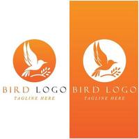 set of creative bird logo with slogan template vector