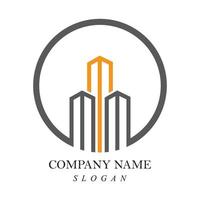 Creative building construction logo design vector