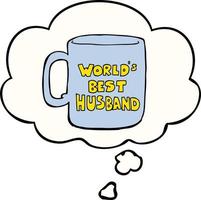 worlds best husband mug and thought bubble vector