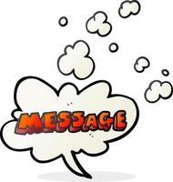 Texto de mensaje de dibujos animados dibujados a mano alzada vector