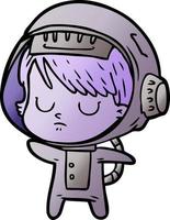 cartoon astronaut woman vector