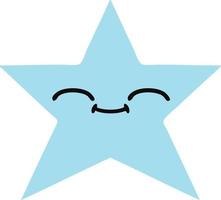 flat color retro cartoon star fish vector