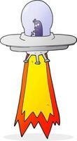 freehand drawn cartoon flying saucer vector