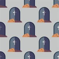 Holiday, fantasy and holiday concept. Seamless pattern of coffin on gray background. Perfect for wrapping, fabric, textile, wallpapers, giftboxes, postcards vector