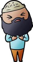 cartoon man with beard vector