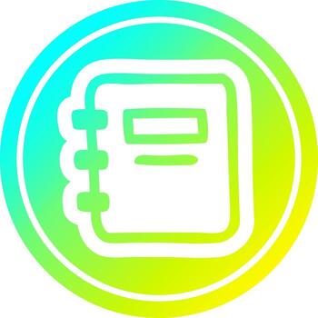note book circular in cold gradient spectrum vector