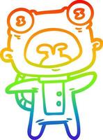rainbow gradient line drawing cartoon weird alien communicating vector
