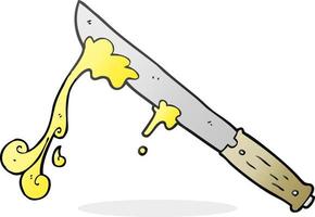 cuchillo de mantequilla de dibujos animados dibujados a mano alzada vector