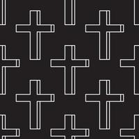 Holiday, fantasy and holiday concept. Seamless pattern of Christian cross on black background. Perfect for wrapping, fabric, textile, wallpapers, giftboxes, postcards vector