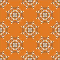 Holiday, fantasy and holiday concept. Seamless pattern of spider web on orange background. Perfect for wrapping, fabric, textile, wallpapers, giftboxes, postcards vector
