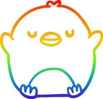 rainbow gradient line drawing cute penguin vector