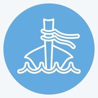 Icon Long Tail Boat. related to Thailand symbol. blue eyes style. simple design editable. simple illustration. simple vector icons. World Travel tourism. Thai