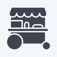 Icon Trolley Cart. related to Thailand symbol. glyph style. simple design editable. simple illustration. simple vector icons. World Travel tourism. Thai