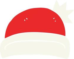 flat color illustration of christmas hat vector