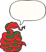 cartoon snake and speech bubble vector