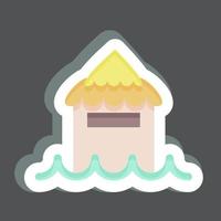 Sticker Bungalow. related to Thailand symbol. simple design editable. simple illustration. simple vector icons. World Travel tourism. Thai