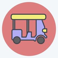 Icon Tuk tuk. related to Thailand symbol. color mate style. simple design editable. simple illustration. simple vector icons. World Travel tourism. Thai