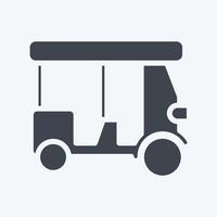 Icon Tuk tuk. related to Thailand symbol. glyph style. simple design editable. simple illustration. simple vector icons. World Travel tourism. Thai