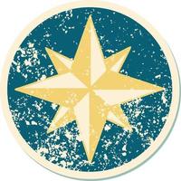 iconic distressed sticker tattoo style image of a star vector