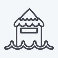 Icon Bungalow. related to Thailand symbol. line style. simple design editable. simple illustration. simple vector icons. World Travel tourism. Thai