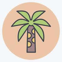 Icon Palm Tree. related to Thailand symbol. color mate style. simple design editable. simple illustration. simple vector icons. World Travel tourism. Thai