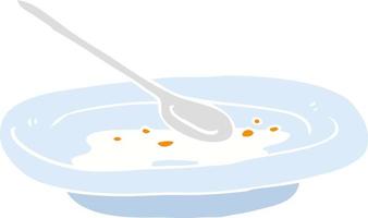 flat color illustration of empty cereal bowl vector