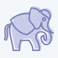 elefante icono. relacionado con el símbolo de Tailandia. estilo de dos tonos. diseño simple editable. ilustración sencilla. iconos vectoriales simples. turismo mundial de viajes. tailandés vector