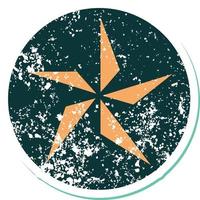 iconic distressed sticker tattoo style image of a star vector