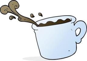 freehand drawn cartoon coffee cup vector