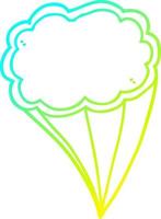 cold gradient line drawing cartoon decorative cloud vector