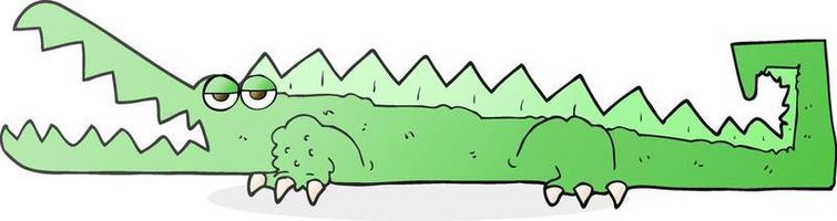 freehand drawn cartoon crocodile vector