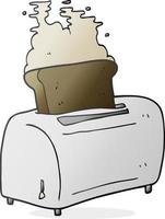 freehand drawn cartoon toaster vector