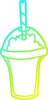 cold gradient line drawing smoothie vector