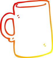 warm gradient line drawing cartoon mug vector