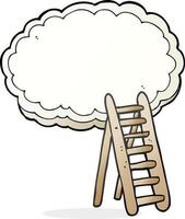 freehand drawn cartoon ladder to heaven vector