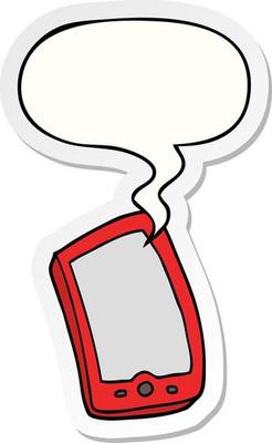 cartoon mobile phone and speech bubble sticker