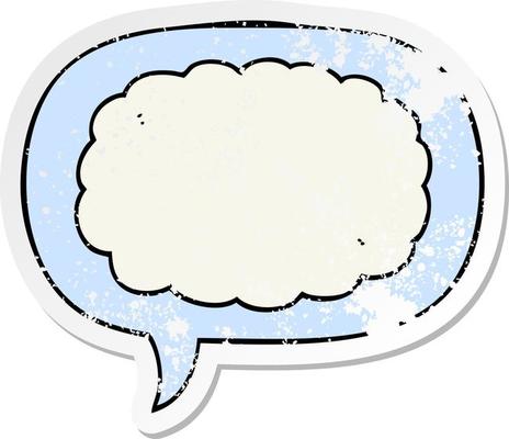 cartoon cloud and speech bubble distressed sticker