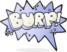 freehand drawn cartoon burp symbol vector