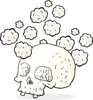 freehand drawn cartoon old skull vector