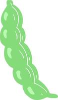 flat color illustration of peas in pod vector