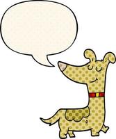 cartoon dog and speech bubble in comic book style vector