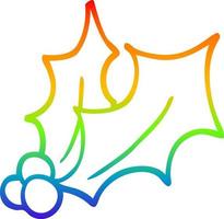 rainbow gradient line drawing cartoon holly vector