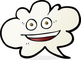 freehand drawn cartoon cloud speech bubble with face vector